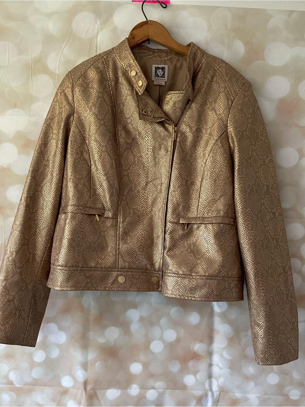 Ann Klein Gold Snake Print Jacket